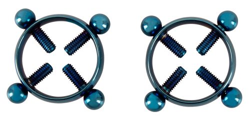 Nippelklemmen ?Nipple Jewellery Blue Moon?, 6 g pro Stück, jeweils 4 Justierschrauben