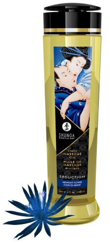 Shunga, Shunga Seduction Massage Oil[Transparent-240-ml], Mitternachtsblume - Amorana