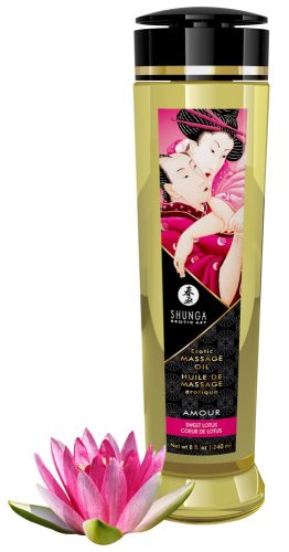 Shunga, Shunga Amour Massage Oil[Transparent-240-ml], Lotus Blüte - Amorana