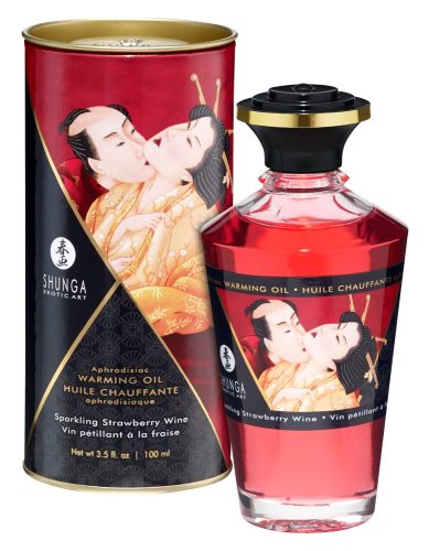 Shunga, Shunga Aphrodisiac Massage Oil, Sparkling Strawberry Wine - Amorana