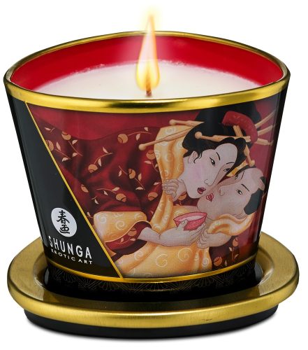 Shunga, Shunga Massage Candle Massagekerze[White], Erdbeere & Champagner - Amorana