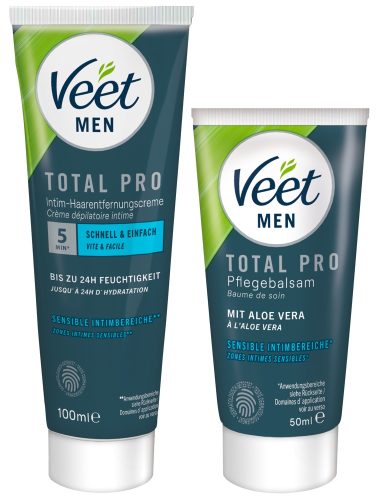 Veet, Veet - Men Intim-Haarentfernungs-Set, Haarentfernungscreme Intimbereich + Pflegebalsam, Tot Pro Men Intim Haarentf-Kit, Set, Weiss