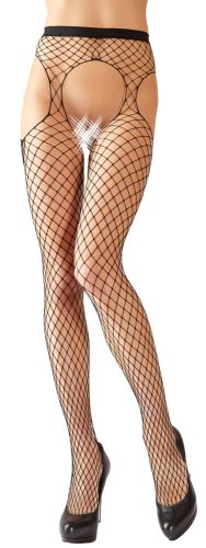 Straps-Strumpfhose aus grobem Netzmaterial