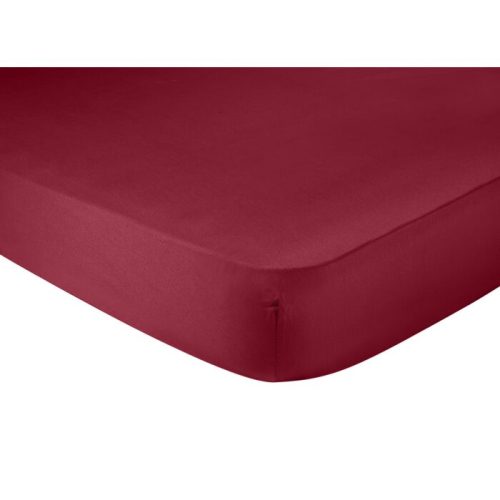 Living Home, Living Home - Uni Satin Fixleintuch, 140 x 200 cm, Weinrot
