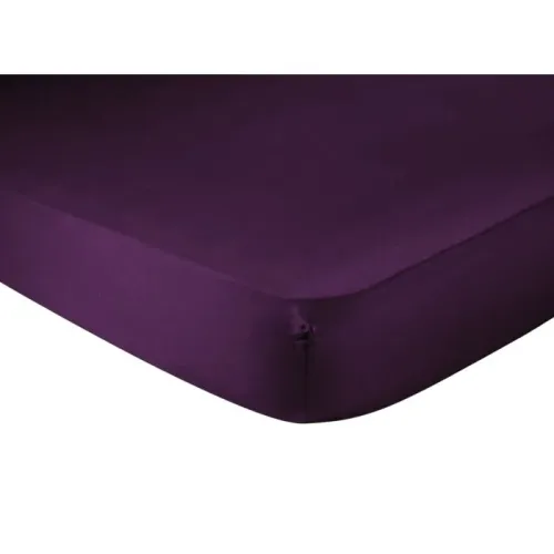 Living Home, Living Home - Uni Satin Fixleintuch, 140 x 200 cm, Traube