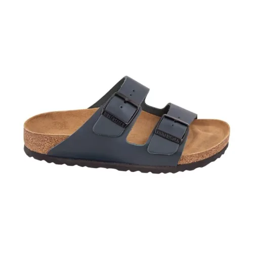 Birkenstock, Birkenstock Arizona Natural Leather Regular Fit Herren Slipper Blau, Herren, Größe: 42