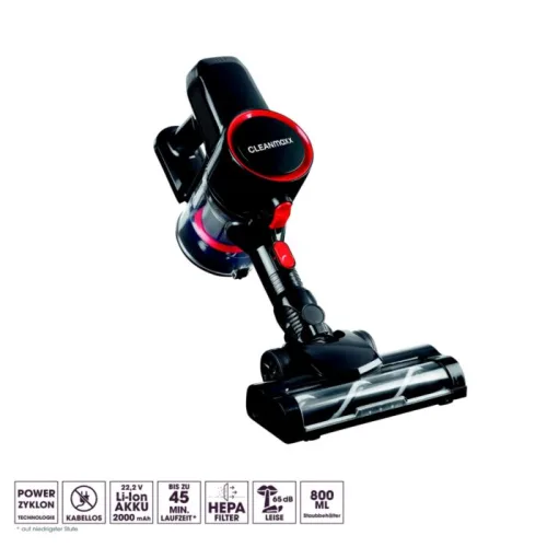 Cleanmaxx, CLEANmaxx Akku-Hand-und Stielstaubsauger "Rot/Schwarz"