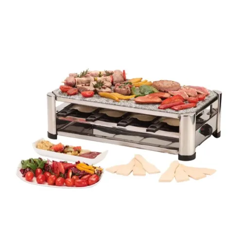 Ohmex, ohmex Raclette "Raclette Grill 4 in 1" 8 Stk. Raclettepfännchen 1.500 W