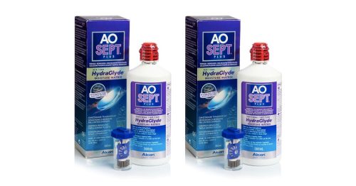 AO Sept Plus, AOSEPT PLUS with HydraGlyde - 2 x 360ml + Behälter