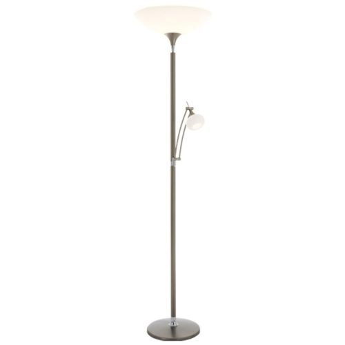 Bankamp, Designer-Steh/Leselampe Bankamp Opera Nickel matt dimmbar H 180 cm - Farbe: Nickel matt m. Chrom/weiss sat - LED - Lichtfarbe: Extra warmweiss -