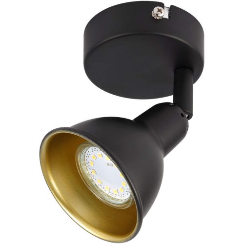 LIVIQUE, Spot Diogo Gold/Schwarz Metall 11 cm 10 cm - Farbe: schwarz-gold - LED - Lichtfarbe: Warmweiss - Spot- LED Energiesparlampe