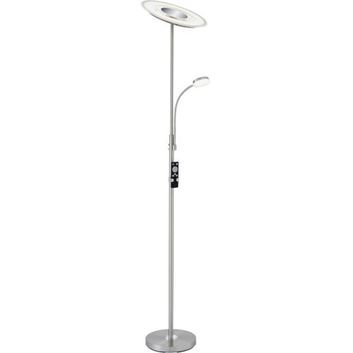 LIVIQUE, Stehlampe Tillaya Glas/Metall nickel H 180cm 31.5+3.5W LED - Farbe: Nickel matt - LED - Lichtfarbe: Warmweiss - Material: Metall/Glas - Stehlampe- LED