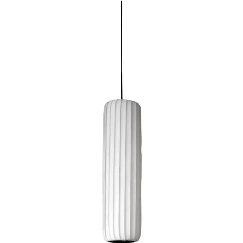 Tom Rossau, Tom Rossau Pendellampe Roncello Weiss Kunststoff/Papier 25 cm 110 cm - LED - Lichtfarbe: Extra warmweiss - Material: Kunststoff/Frischfasern -