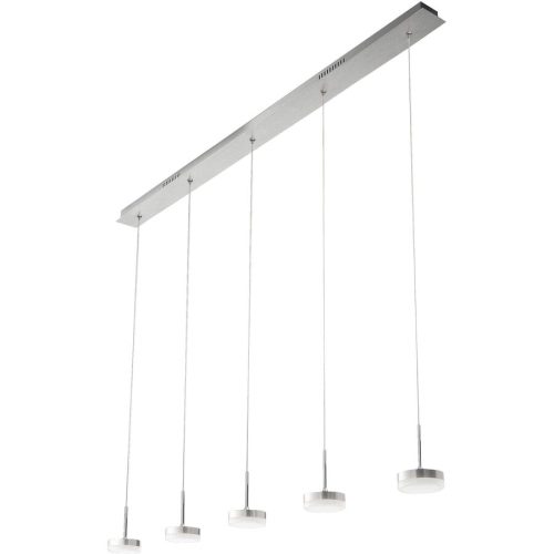 LIVIQUE, Pendellampe Dilan Silber Metall 136 cm 200 cm - Farbe: Aluminium gebürstet - LED - Lichtfarbe: Warmweiss - Pendellampe- LED Energiesparlampe