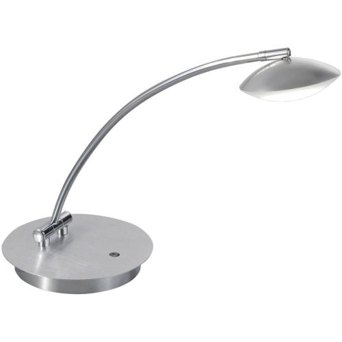 LIVIQUE, Tischlampe Hara Grau Metall 43 cm 48 cm - Farbe: Alu. gebürstet/chrom - LED - Lichtfarbe: Warmweiss - Tischlampe- LED Energiesparlampe