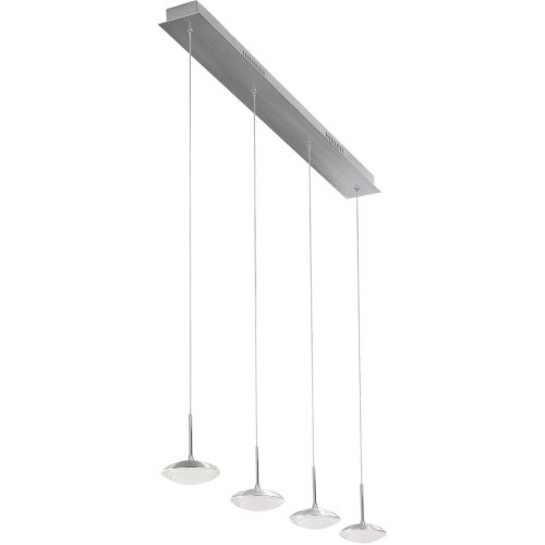 LIVIQUE, Pendellampe Hara Silber Metall 90 cm 200 cm - Farbe: Aluminium gebürstet - LED - Lichtfarbe: Warmweiss - Pendellampe- LED Energiesparlampe