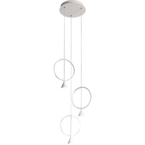 LIVIQUE, Pendellampe Vitor Weiss Metall 45 cm 200 cm - LED - Lichtfarbe: Warmweiss - Pendellampe- LED Energiesparlampe