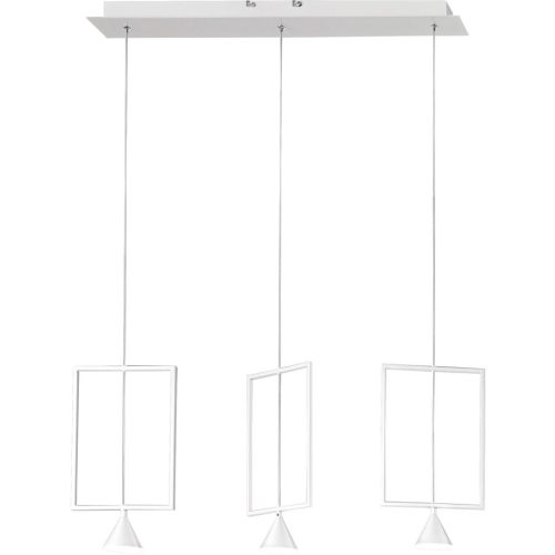 LIVIQUE, Pendellampe Dane Weiss Metall 73 cm 200 cm - LED - Lichtfarbe: Warmweiss - Pendellampe- LED Energiesparlampe
