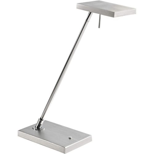LIVIQUE, Tischlampe Christa Weiss Metall 18 cm 50 cm - Farbe: Alu. gebürstet/chrom - LED - Lichtfarbe: Warmweiss - Tischlampe- LED Energiesparlampe