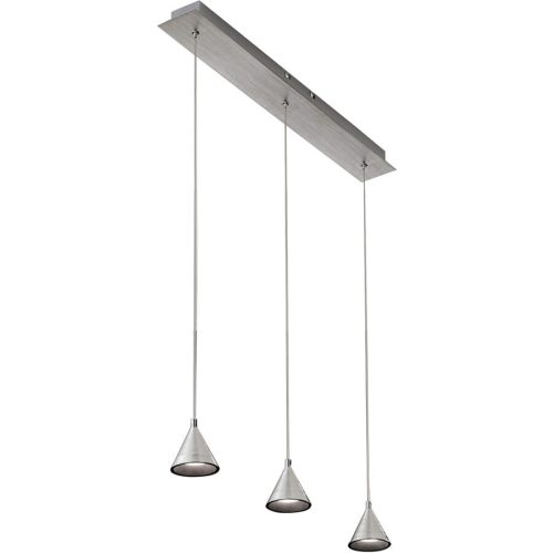 LIVIQUE, Pendellampe Dalia Silber Metall 65 cm 200 cm - Farbe: Aluminium satiniert - LED - Lichtfarbe: Warmweiss - Pendellampe- LED Energiesparlampe