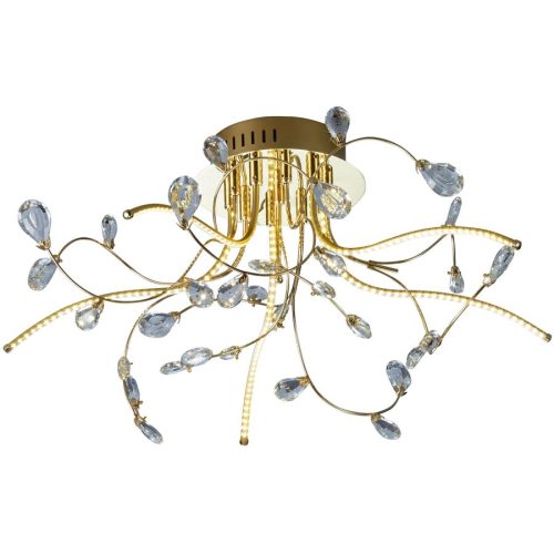 LIVIQUE, Deckenlampe Circae Braun Glas/Messing 54 cm 30 cm - LED - Lichtfarbe: Warmweiss - Material: Messing/Glas - Deckenlampe- LED Energiesparlampe