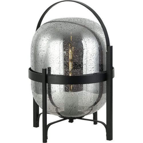 LIVIQUE, Tischlampe Gavia Grau Glas 29 cm 41 cm - Farbe: rauchgrau - Tischlampe