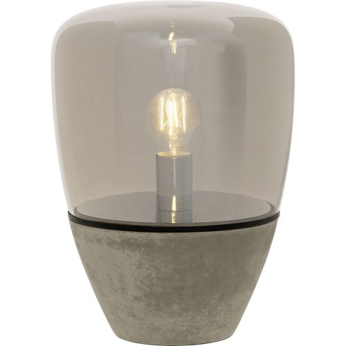 LIVIQUE, Tischlampe Gloria Grau Glas 27 cm 39 cm - Farbe: rauchgrau - Tischlampe