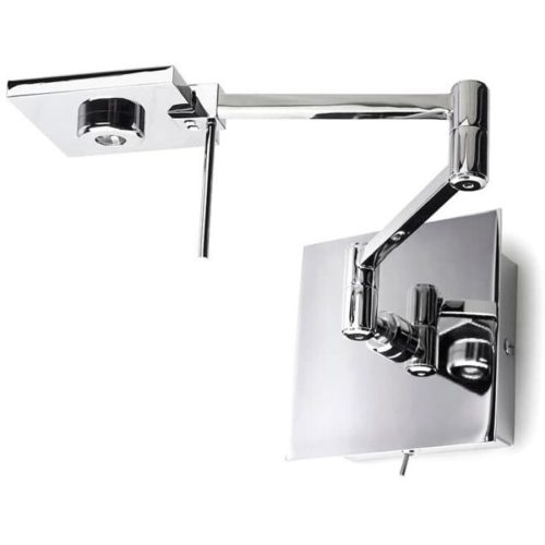 LIVIQUE, Wandlampe Chaim Grau Metall 7 cm - Farbe: chrom - LED - Wandlampe- LED Energiesparlampe