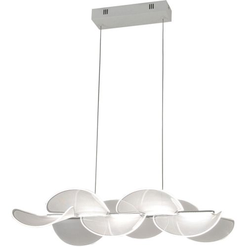 LIVIQUE, Pendellampe Capito Weiss 62 cm 10 cm Höhenverstellbar (manuell) - LED - Lichtfarbe: Warmweiss - Material: Metall/Methacrylat - Pendellampe- LED