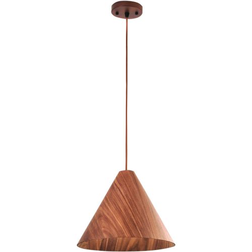 LIVIQUE, Pendellampe Pireva Braun Holz/Metall 25 cm Höhenverstellbar (manuell) - Farbe: Nussbaum - Pendellampe