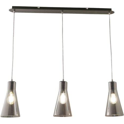 LIVIQUE, Pendellampe Abi Grau Glas/Metall 83 cm 25 cm Höhenverstellbar (manuell) - Material: Metall/Glas - Pendellampe