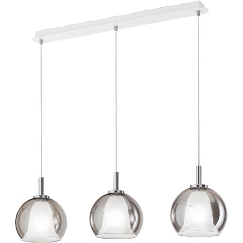 LIVIQUE, Pendellampe Aby Grau Glas/Metall 83 cm 26 cm Höhenverstellbar (manuell) - Material: Metall/Glas - Pendellampe