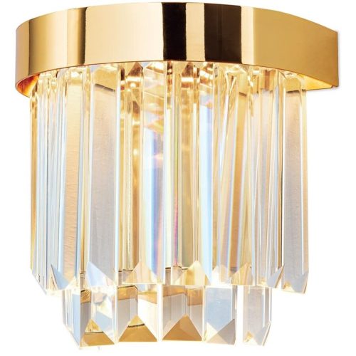 Briamond, Briamond Wandlampe Prism Gold Stahl/Kristall 17 cm 17 cm - LED - Lichtfarbe: Warmweiss - Material: Stahl/Orion Kristall - Wandlampe- LED