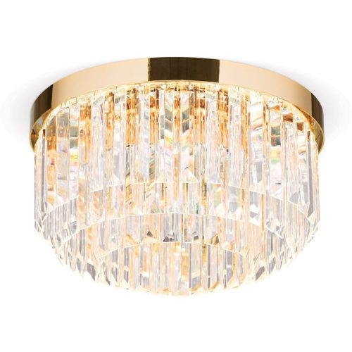 Briamond, Briamond Deckenlampe Prism Gold Stahl/Kristall 35 cm 19 cm - LED - Lichtfarbe: Warmweiss - Material: Stahl/Orion Kristall - Deckenlampe- LED