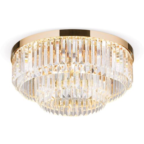 Briamond, Briamond Deckenlampe Prism Gold Stahl/Kristall 55 cm 25 cm - LED - Lichtfarbe: Warmweiss - Material: Stahl/Orion Kristall - Deckenlampe- LED