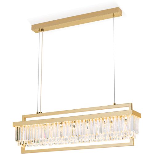 Briamond, Briamond Pendellampe Prism Gold Stahl/Kristall 90 cm 28 cm Höhenverstellbar (manuell) - LED - Lichtfarbe: Warmweiss - Material: Stahl/Orion Kristall -