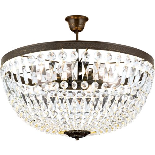 Briamond, Briamond Deckenlampe Arila Braun Stahl/Kristall 60 cm 27 cm - Farbe: antikbraun - Deckenlampe