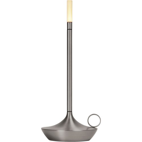 Graypants, Graypants Tischlampe Wick Silber Aluminium 12 cm 26 cm - Farbe: dunkelgrau - LED - Lichtfarbe: Warmweiss - Tischlampe- LED Energiesparlampe