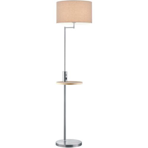 LIVIQUE, Stehlampe Rika Grau Metall 40 cm 160 cm - Farbe: Nickel matt - Stehlampe