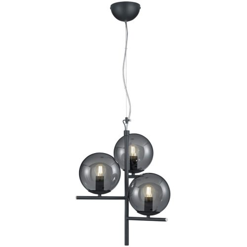 LIVIQUE, Pendellampe Reya Grau Metall 40 cm 150 cm - Farbe: anthrazit - Pendellampe