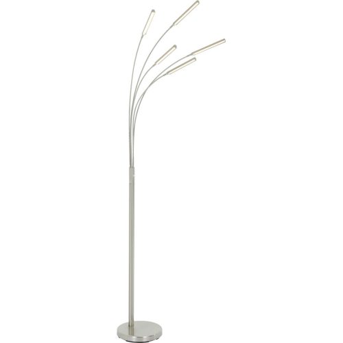 LIVIQUE, Stehlampe Fico Silber Metall 30 cm 196 cm - Farbe: Nickel matt - LED - Lichtfarbe: Warmweiss - Stehlampe- LED Energiesparlampe