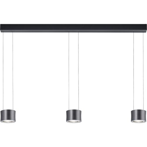 Bankamp, Designer-Pendellampe Bankamp Impulse anthrazit 3-flammig vertical flex - Farbe: anthrazit eloxiert - LED - Lichtfarbe: Extra warmweiss - Material: