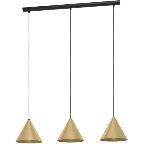 Eglo, Eglo Pendellampe Narices Schwarz Stahl 22 cm 92 cm - Farbe: Schwarz/Messing - Pendellampe