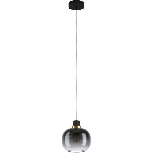 Eglo, Eglo Pendellampe Oilella Schwarz Stahl/Glas 0 cm 0 cm - Farbe: Schwarz/Messing - Material: Glas/Stahl - Pendellampe