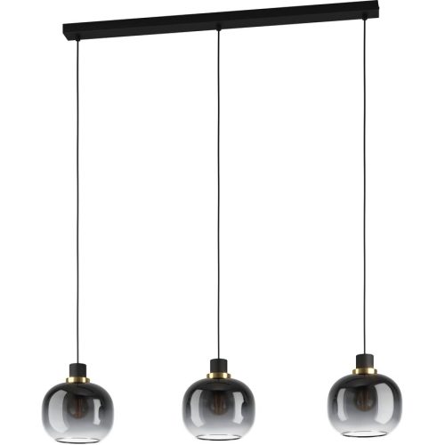 Eglo, Eglo Pendellampe Oilella Schwarz Stahl/Glas 19 cm 95 cm - Farbe: Schwarz/Messing - Material: Glas/Stahl - Pendellampe