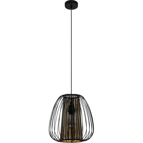 Eglo, Eglo Pendellampe Curasao Gold/Schwarz Stahl/Stoff 0 cm 0 cm - Farbe: schwarz-gold - Pendellampe