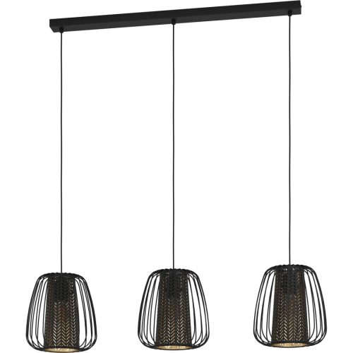 Eglo, Eglo Pendellampe Curasao Gold/Schwarz Stahl/Stoff 23.5 cm 99.5 cm - Farbe: schwarz-gold - Pendellampe