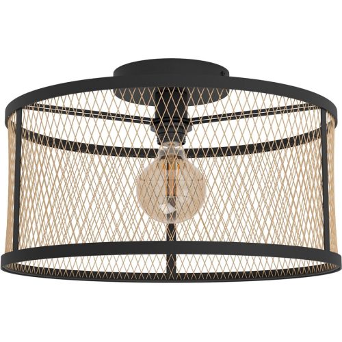 Eglo, Eglo Deckenlampe Dellow Schwarz Stahl 0 cm 0 cm - Farbe: Schwarz/Messing - Deckenlampe
