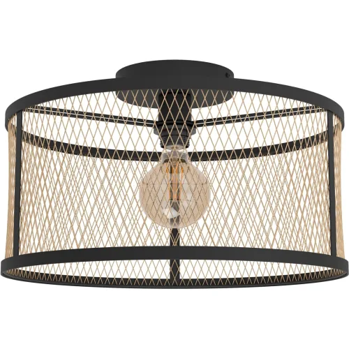 Eglo, Eglo Deckenlampe Dellow Schwarz Stahl 0 cm 0 cm - Farbe: Schwarz/Messing - Deckenlampe