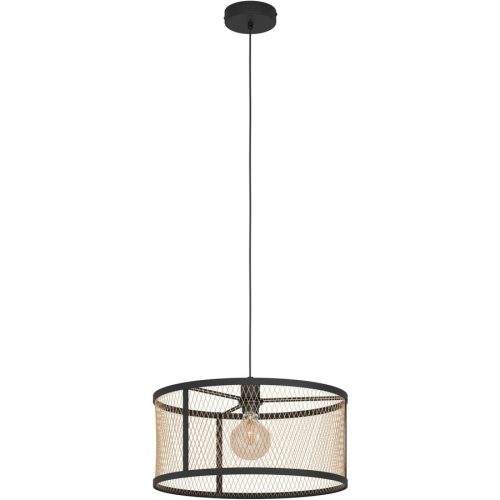 Eglo, Eglo Pendellampe Dellow Schwarz Stahl 0 cm 0 cm - Farbe: Schwarz/Messing - Pendellampe
